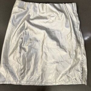 Fashion Nova Silver Mini Skirt